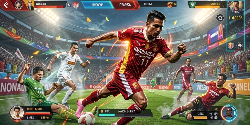 Tangkapan layar menunjukkan karakter utama dalam aksi.