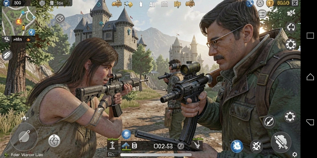Screenshot menunjukkan karakter utama dalam misi petualangan.
