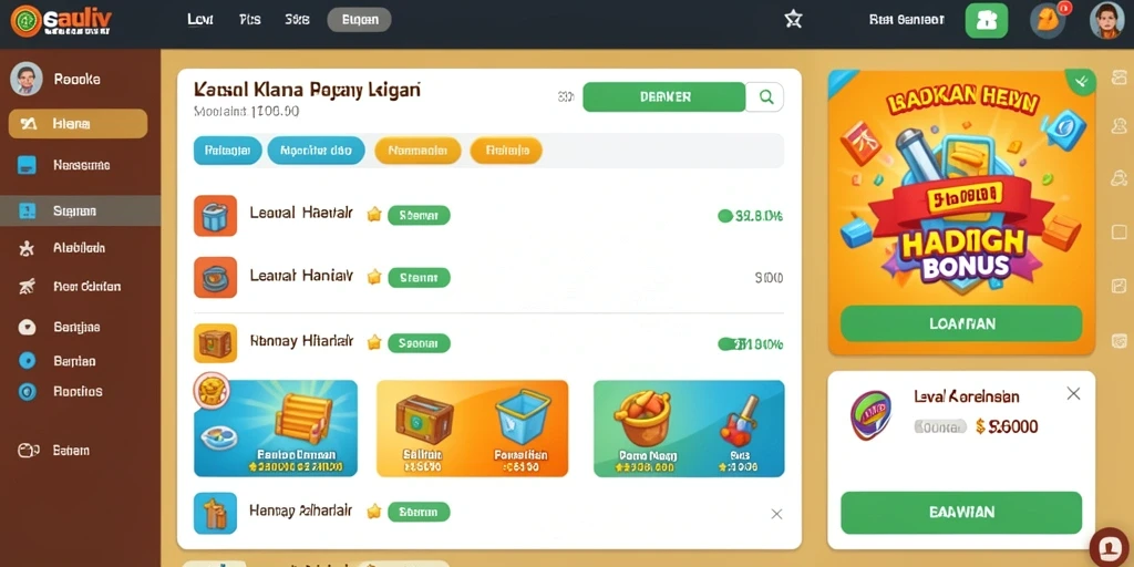 Screenshot menunjukkan tampilan antarmuka utama HIWIN777 yang menarik.